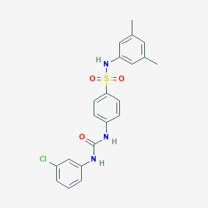 molecular formula C21H20ClN3O3S B319383 4-{[(3-chloroanilino)carbonyl]amino}-N-(3,5-dimethylphenyl)benzenesulfonamide 