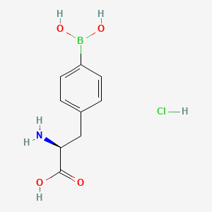 molecular formula C9H13BClNO4 B3193869 Boronophenylalanine hydrochloride CAS No. 76410-59-8