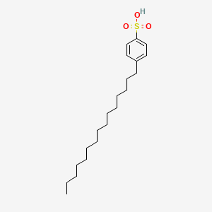 molecular formula C21H36O3S B3193897 Benzenesulfonic acid, 4-pentadecyl- CAS No. 76964-45-9