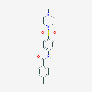 molecular formula C19H23N3O3S B319390 4-methyl-N-{4-[(4-methyl-1-piperazinyl)sulfonyl]phenyl}benzamide 