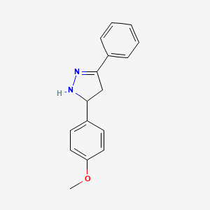 molecular formula C16H16N2O B3193903 5-(4-Methoxyphenyl)-3-phenyl-4,5-dihydro-1H-pyrazole CAS No. 76973-46-1