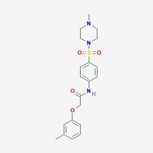 molecular formula C20H25N3O4S B319392 2-(3-methylphenoxy)-N-{4-[(4-methyl-1-piperazinyl)sulfonyl]phenyl}acetamide 