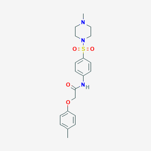 molecular formula C20H25N3O4S B319393 2-(4-methylphenoxy)-N-{4-[(4-methyl-1-piperazinyl)sulfonyl]phenyl}acetamide 