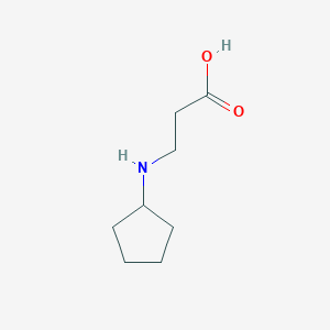 molecular formula C8H15NO2 B3193969 3-(Cyclopentylamino)propanoic acid CAS No. 773108-12-6