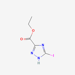 molecular formula C5H6IN3O2 B3193992 ethyl 5-iodo-1H-1,2,4-triazole-3-carboxylate CAS No. 774608-90-1