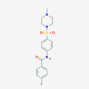 molecular formula C18H20FN3O3S B319400 4-fluoro-N-{4-[(4-methyl-1-piperazinyl)sulfonyl]phenyl}benzamide 