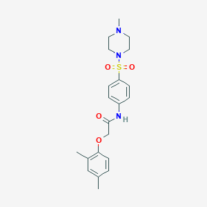 molecular formula C21H27N3O4S B319401 2-(2,4-dimethylphenoxy)-N-{4-[(4-methyl-1-piperazinyl)sulfonyl]phenyl}acetamide 