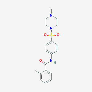 molecular formula C19H23N3O3S B319402 2-methyl-N-{4-[(4-methyl-1-piperazinyl)sulfonyl]phenyl}benzamide 