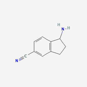 molecular formula C10H10N2 B3194034 1-amino-2,3-dihydro-1H-indene-5-carbonitrile CAS No. 783239-02-1