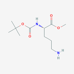 molecular formula C11H22N2O4 B3194045 (S)-Methyl 5-amino-2-((tert-butoxycarbonyl)amino)pentanoate CAS No. 78397-39-4