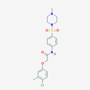 molecular formula C20H24ClN3O4S B319405 2-(4-chloro-3-methylphenoxy)-N-{4-[(4-methyl-1-piperazinyl)sulfonyl]phenyl}acetamide 