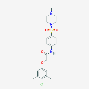 molecular formula C21H26ClN3O4S B319406 2-(4-chloro-3,5-dimethylphenoxy)-N-{4-[(4-methyl-1-piperazinyl)sulfonyl]phenyl}acetamide 