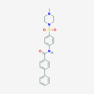 molecular formula C24H25N3O3S B319407 N-{4-[(4-methylpiperazin-1-yl)sulfonyl]phenyl}biphenyl-4-carboxamide 