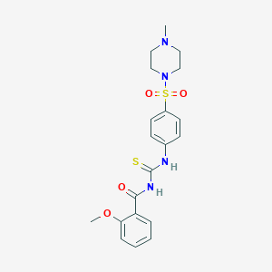 molecular formula C20H24N4O4S2 B319408 N-(2-methoxybenzoyl)-N'-{4-[(4-methyl-1-piperazinyl)sulfonyl]phenyl}thiourea 