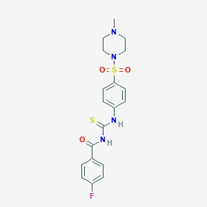 molecular formula C19H21FN4O3S2 B319410 4-fluoro-N-({4-[(4-methylpiperazin-1-yl)sulfonyl]phenyl}carbamothioyl)benzamide 