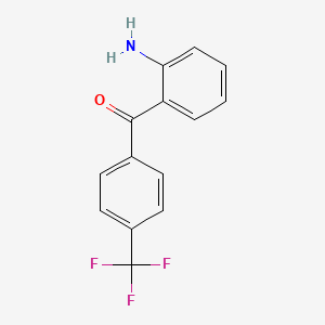 molecular formula C14H10F3NO B3194101 2-[4-(Trifluoromethyl)benzoyl]aniline CAS No. 790-10-3