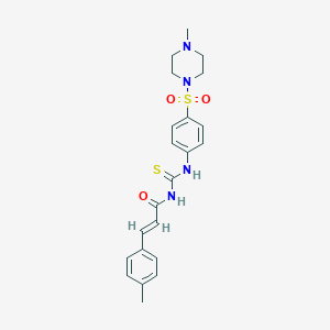 molecular formula C22H26N4O3S2 B319411 N-[3-(4-methylphenyl)acryloyl]-N'-{4-[(4-methyl-1-piperazinyl)sulfonyl]phenyl}thiourea 