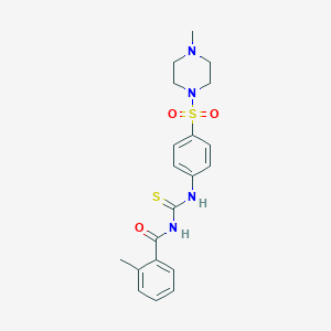 molecular formula C20H24N4O3S2 B319415 N-(2-methylbenzoyl)-N'-{4-[(4-methyl-1-piperazinyl)sulfonyl]phenyl}thiourea 