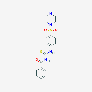 molecular formula C20H24N4O3S2 B319417 N-(4-methylbenzoyl)-N'-{4-[(4-methyl-1-piperazinyl)sulfonyl]phenyl}thiourea 