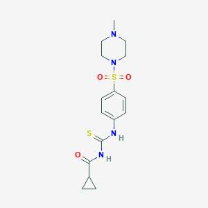 molecular formula C16H22N4O3S2 B319419 N-(cyclopropylcarbonyl)-N'-{4-[(4-methyl-1-piperazinyl)sulfonyl]phenyl}thiourea 