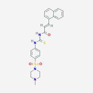 molecular formula C25H26N4O3S2 B319422 N-{4-[(4-methyl-1-piperazinyl)sulfonyl]phenyl}-N'-[3-(1-naphthyl)acryloyl]thiourea 