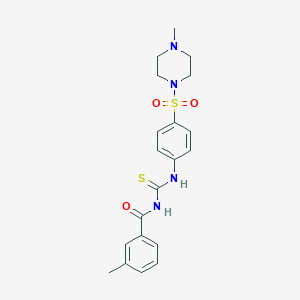 molecular formula C20H24N4O3S2 B319423 N-(3-methylbenzoyl)-N'-{4-[(4-methyl-1-piperazinyl)sulfonyl]phenyl}thiourea 