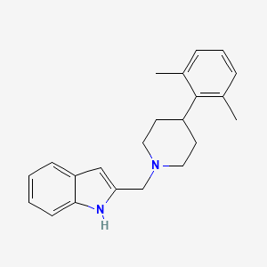 molecular formula C22H26N2 B3194297 1H-Indole, 2-[[4-(2,6-dimethylphenyl)-1-piperidinyl]methyl]- CAS No. 827016-65-9