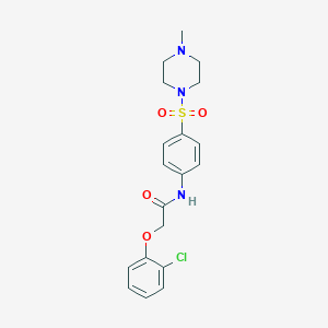 molecular formula C19H22ClN3O4S B319437 2-(2-chlorophenoxy)-N-{4-[(4-methyl-1-piperazinyl)sulfonyl]phenyl}acetamide 