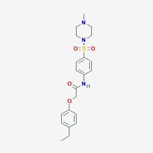 molecular formula C21H27N3O4S B319438 2-(4-ethylphenoxy)-N-{4-[(4-methyl-1-piperazinyl)sulfonyl]phenyl}acetamide 