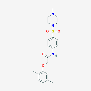 molecular formula C21H27N3O4S B319440 2-(2,5-dimethylphenoxy)-N-{4-[(4-methyl-1-piperazinyl)sulfonyl]phenyl}acetamide 