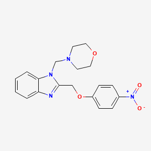 molecular formula C19H20N4O4 B3194423 Benzimidazole, 1-morpholinomethyl-2-((p-nitrophenoxy)methyl)- CAS No. 84138-40-9