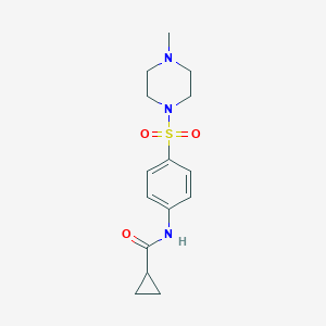 molecular formula C15H21N3O3S B319444 N-{4-[(4-methyl-1-piperazinyl)sulfonyl]phenyl}cyclopropanecarboxamide 