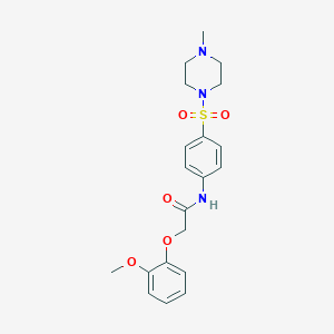 molecular formula C20H25N3O5S B319445 2-(2-methoxyphenoxy)-N-{4-[(4-methyl-1-piperazinyl)sulfonyl]phenyl}acetamide 