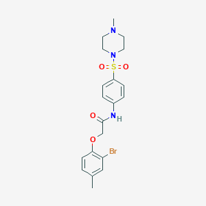 molecular formula C20H24BrN3O4S B319446 2-(2-bromo-4-methylphenoxy)-N-{4-[(4-methyl-1-piperazinyl)sulfonyl]phenyl}acetamide 