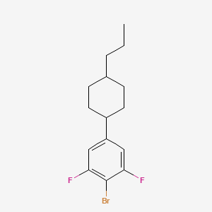 molecular formula C15H19BrF2 B3194465 2-Bromo-1,3-difluoro-5-(4-propylcyclohexyl)benzene CAS No. 848093-70-9