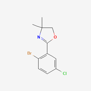 molecular formula C11H11BrClNO B3194487 2-(2-Bromo-5-chlorophenyl)-4,4-dimethyl-4,5-dihydrooxazole CAS No. 849106-18-9
