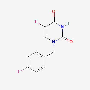molecular formula C11H8F2N2O2 B3194520 2,4(1H,3H)-Pyrimidinedione, 5-fluoro-1-((4-fluorophenyl)methyl)- CAS No. 85093-32-9