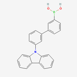 molecular formula C24H18BNO2 B3194613 (3'-(9H-Carbazol-9-yl)-[1,1'-biphenyl]-3-yl)boronic acid CAS No. 854952-42-4