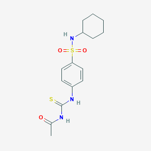 molecular formula C15H21N3O3S2 B319467 N-{[4-(cyclohexylsulfamoyl)phenyl]carbamothioyl}acetamide 