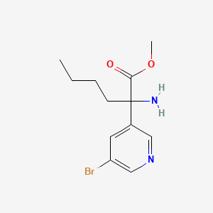 molecular formula C12H17BrN2O2 B3194712 Methyl 2-amino-2-(5-bromopyridin-3-yl)hexanoate CAS No. 856886-54-9