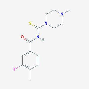 molecular formula C14H18IN3OS B319472 3-iodo-4-methyl-N-[(4-methyl-1-piperazinyl)carbothioyl]benzamide 