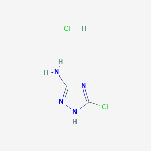 molecular formula C2H4Cl2N4 B3194725 3-Chloro-1H-1,2,4-triazol-5-amine hydrochloride CAS No. 858000-47-2