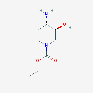 molecular formula C8H16N2O3 B3194805 (3S,4S)-Ethyl 4-amino-3-hydroxypiperidine-1-carboxylate CAS No. 86718-22-1
