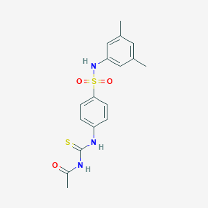 molecular formula C17H19N3O3S2 B319488 N-({4-[(3,5-dimethylphenyl)sulfamoyl]phenyl}carbamothioyl)acetamide 