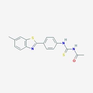 molecular formula C17H15N3OS2 B319490 N-acetyl-N'-[4-(6-methyl-1,3-benzothiazol-2-yl)phenyl]thiourea 