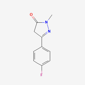 molecular formula C10H9FN2O B3194932 3H-Pyrazol-3-one, 5-(4-fluorophenyl)-2,4-dihydro-2-methyl- CAS No. 874766-78-6