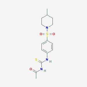 molecular formula C15H21N3O3S2 B319494 N-({4-[(4-methylpiperidin-1-yl)sulfonyl]phenyl}carbamothioyl)acetamide 