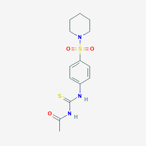 molecular formula C14H19N3O3S2 B319496 N-acetyl-N'-[4-(1-piperidinylsulfonyl)phenyl]thiourea 