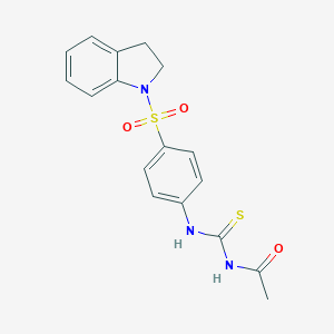 molecular formula C17H17N3O3S2 B319497 N-{[4-(2,3-dihydro-1H-indol-1-ylsulfonyl)phenyl]carbamothioyl}acetamide 