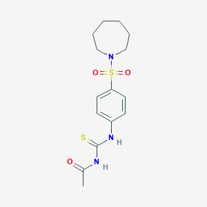 molecular formula C15H21N3O3S2 B319498 N-acetyl-N'-[4-(1-azepanylsulfonyl)phenyl]thiourea 